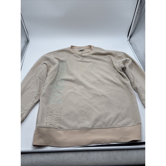 Gymshark Tops - Gymshark Women's Oversized Sweat Shirt Beige Size Small Long Sleeve 85%‎ Cotton